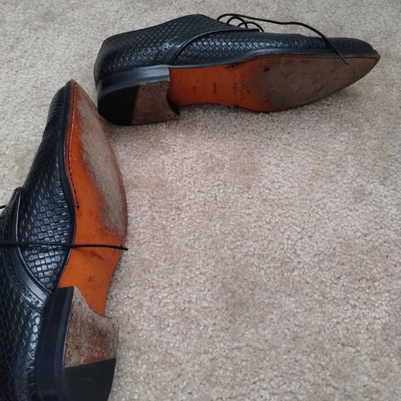 MEZLAN Men's Black Textured Leather Oxford Shoes 9M, Box and Slip Covers Incl. - Picture 3 of 3